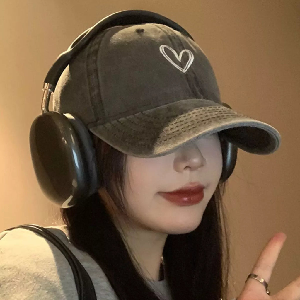 Embroidered Heart Baseball Cap