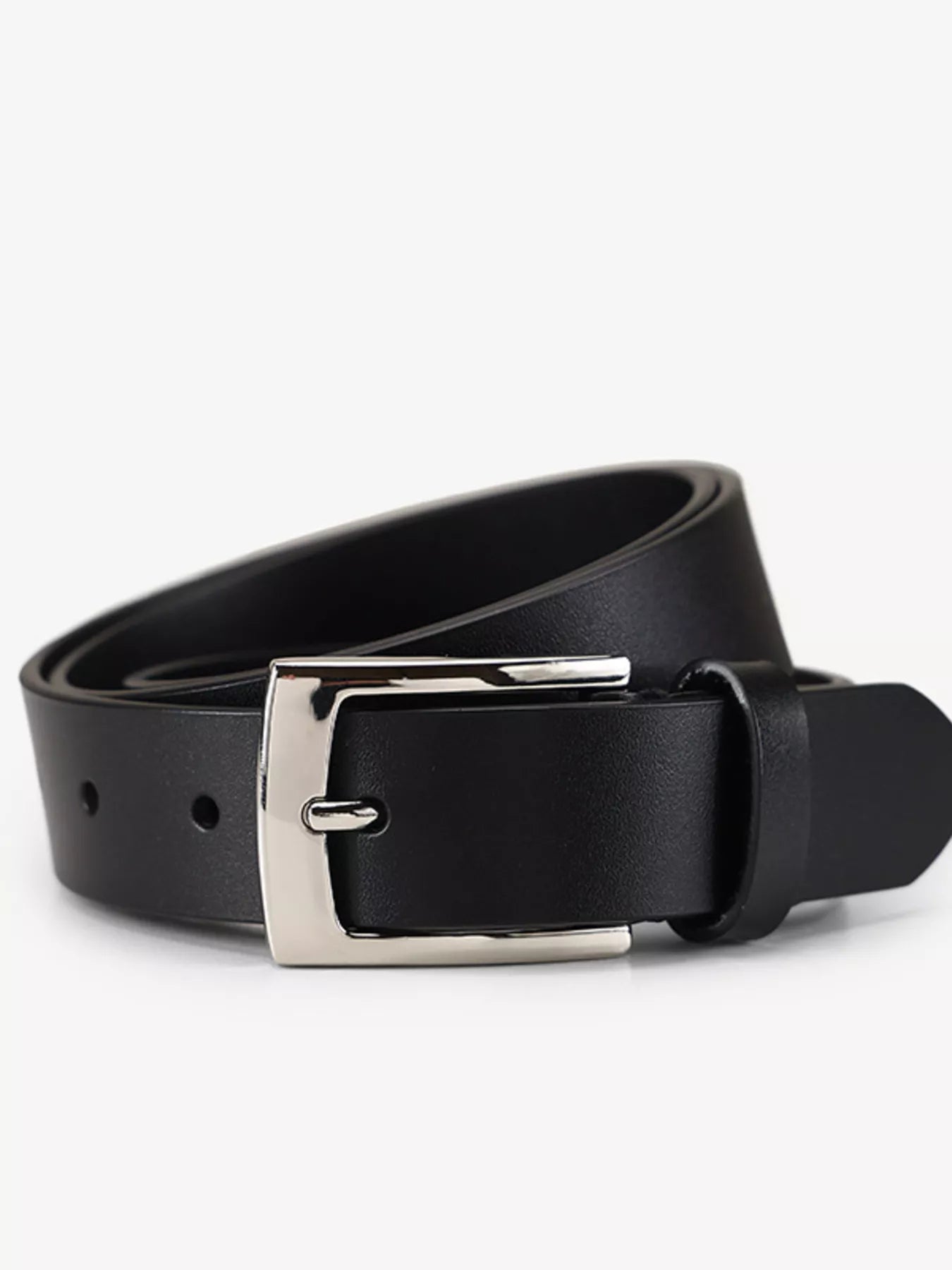 Classic Leather Belt with Buckle