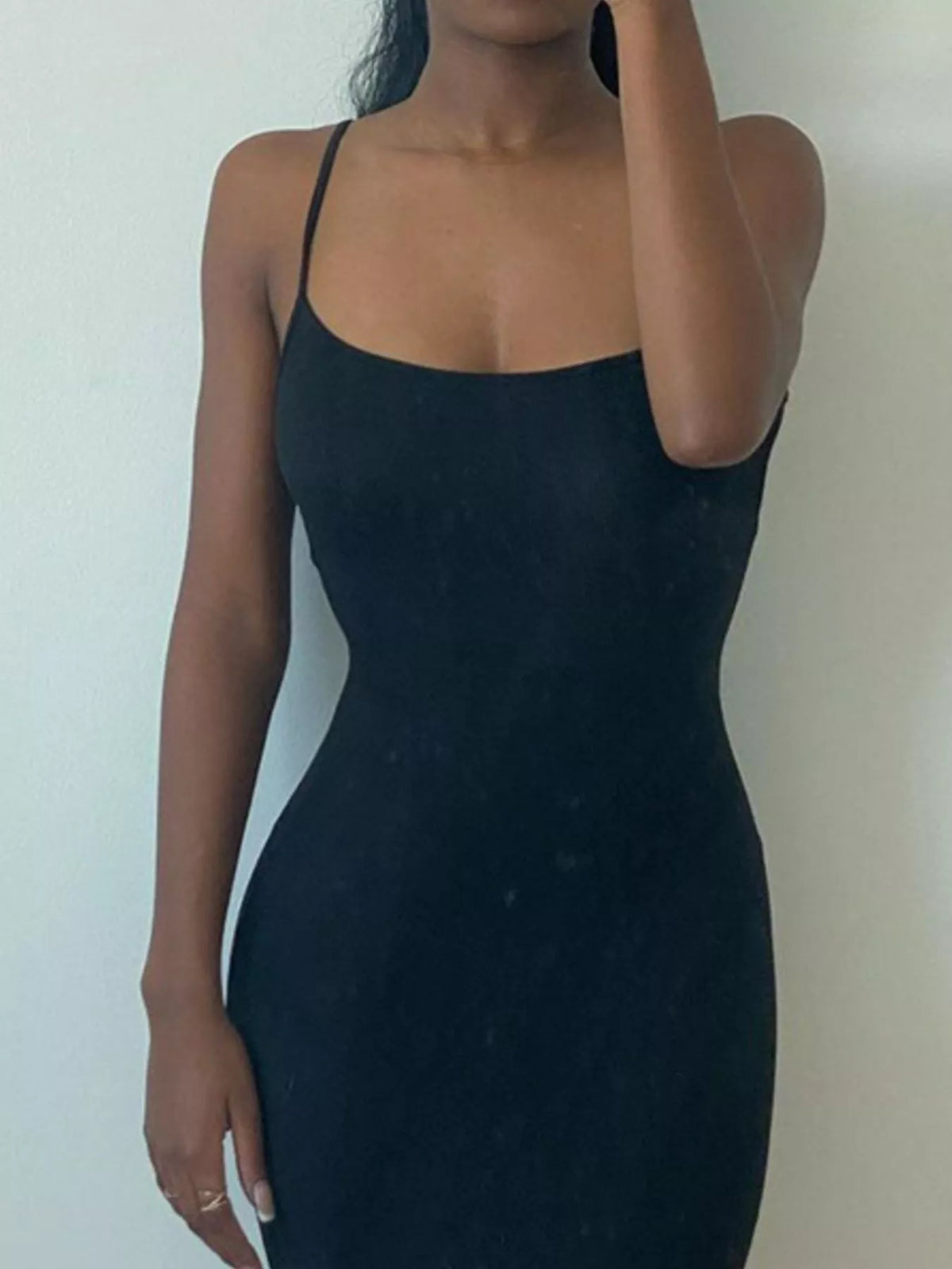 Full Size Solid Color Spaghetti Strap Maxi Dress Plus Size
