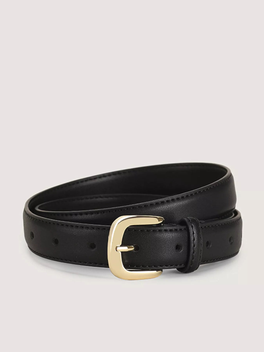 Cowhide Leather Belt with Golden Buckle