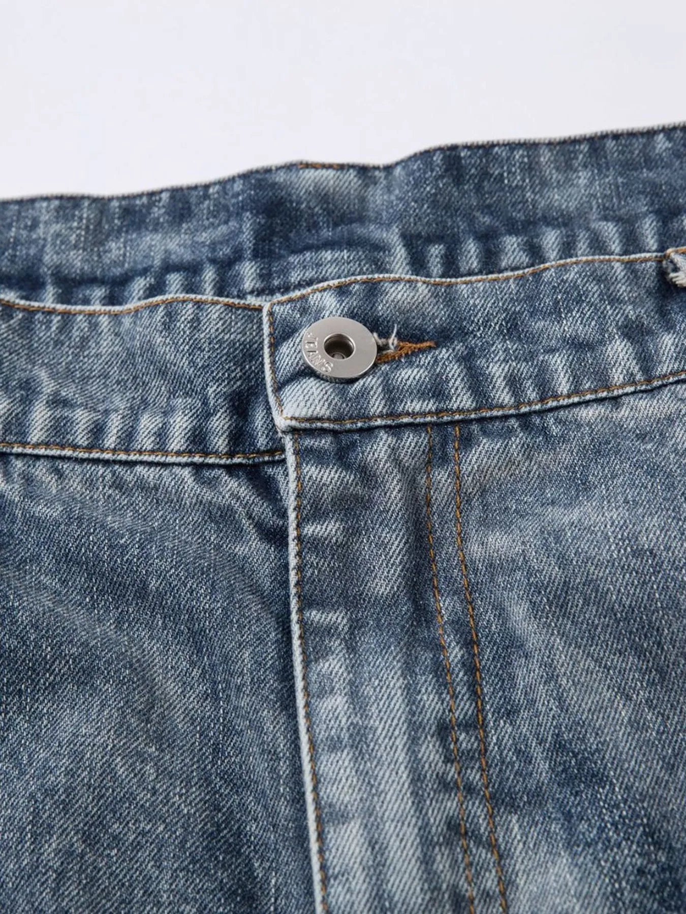 Men's Ruched Wide Leg Jeans