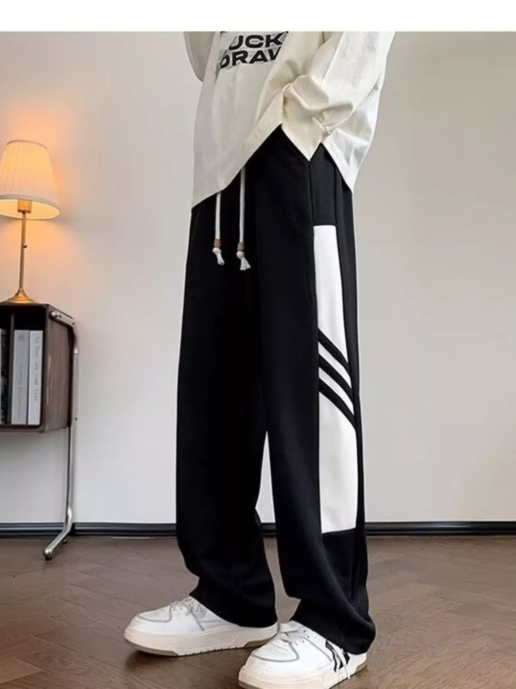 Men's Plus Size Contrast Stripe Relaxed Fit Pants