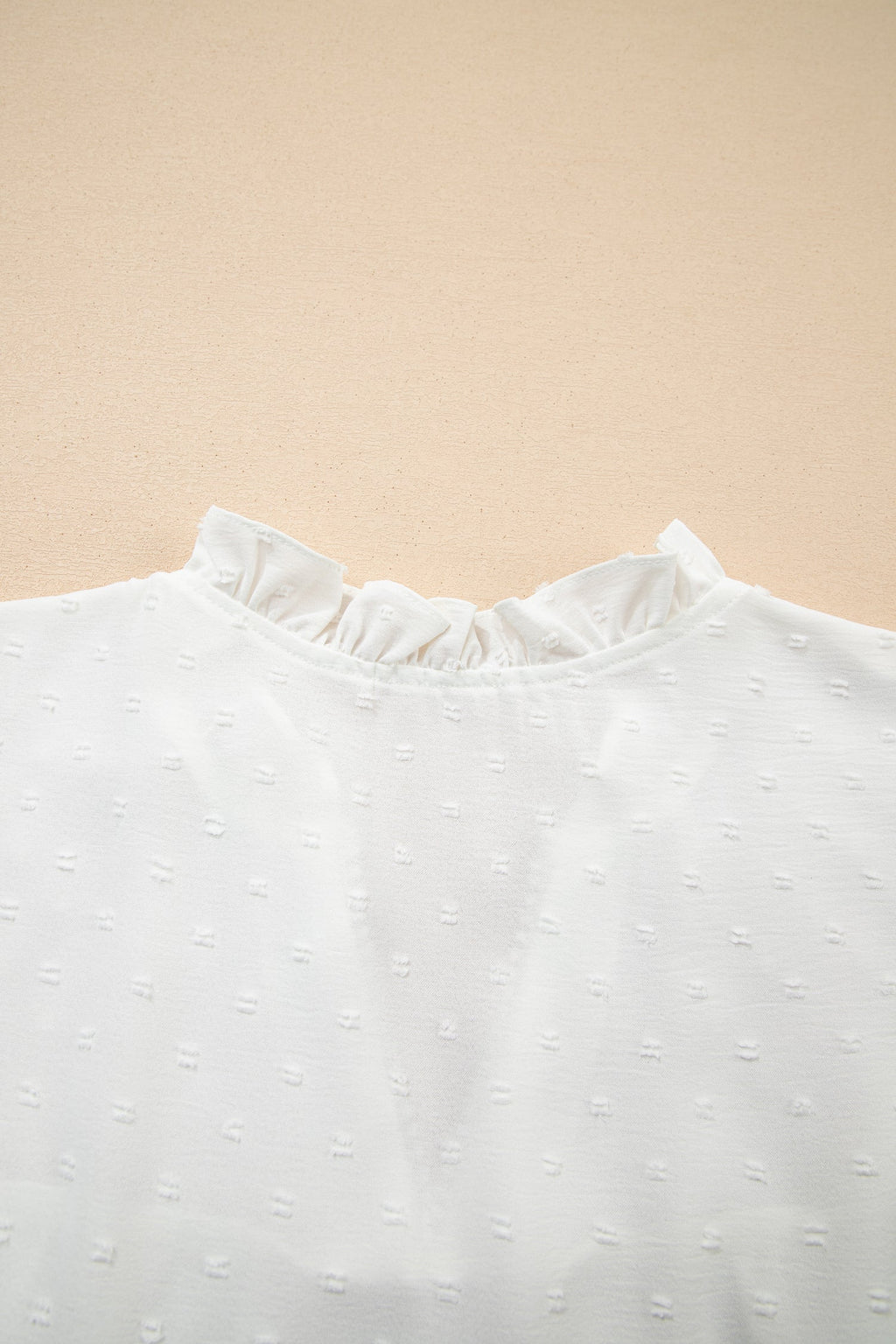 White Plus Size Swiss Dot Ruffle Lace Trim V Neck Tank Top
