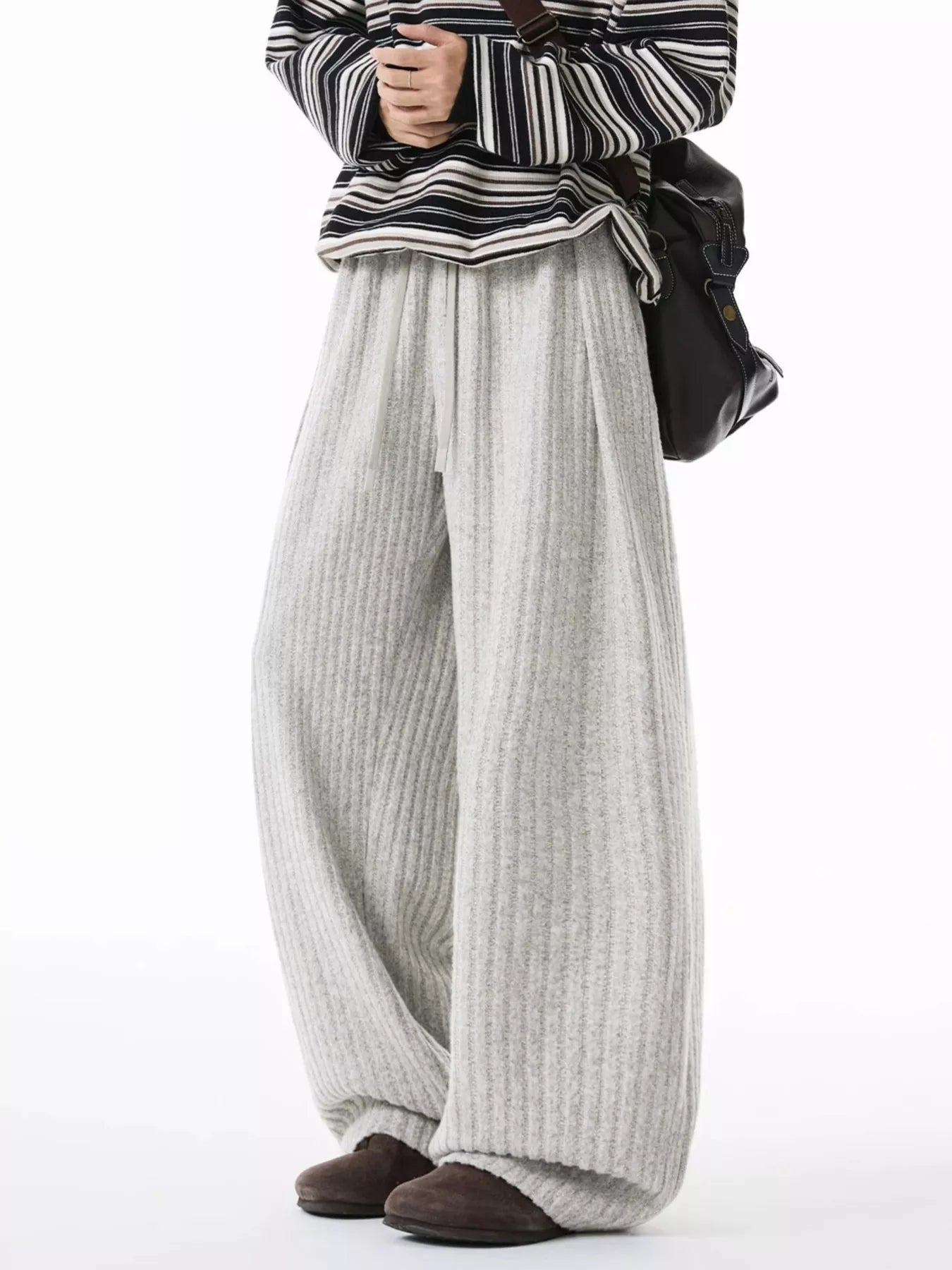 Men's Plus Size Relaxed Fit Ribbed Knit Pants