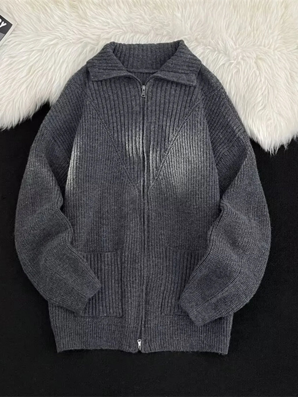 Men's Zip-Up Knit Cardigan