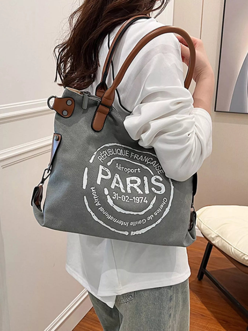 Lightweight Letter Graphic Handbag