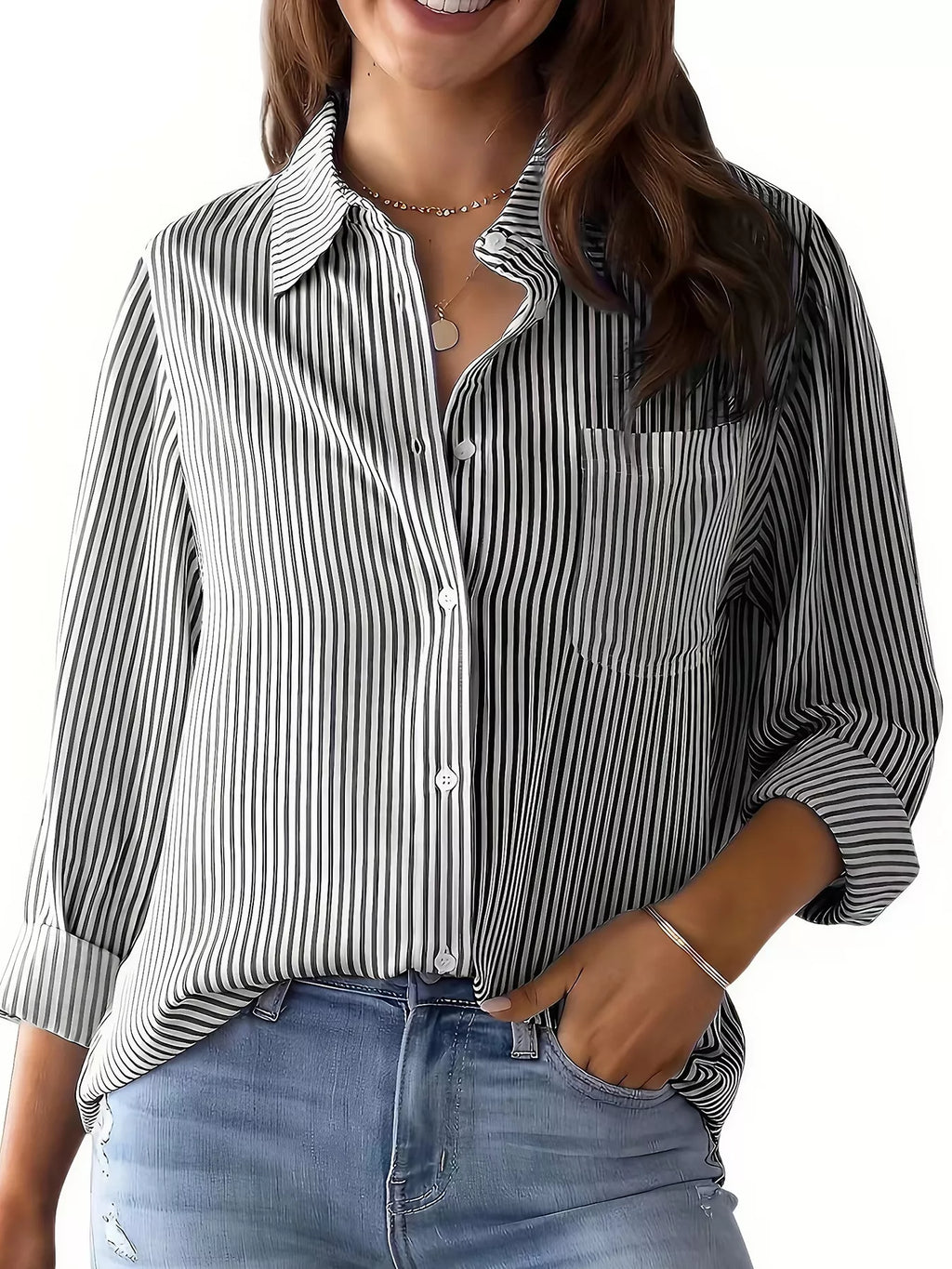 Classic Striped Button-Down Shirt