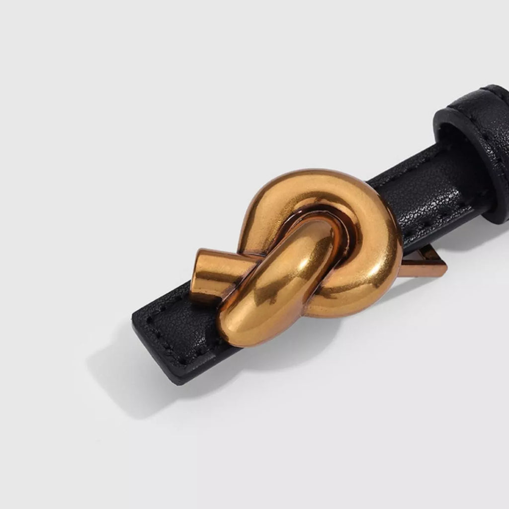 Knot Buckle Skinny Belt