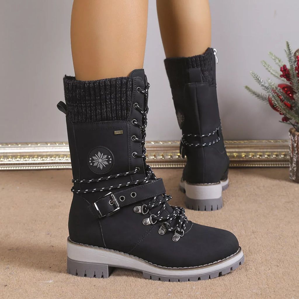 Lace Up Block Heel Boots