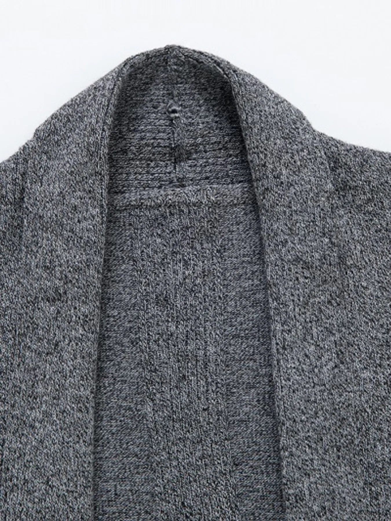 Men's Plus Size Open Front Long Sleeve Knit Cardigan