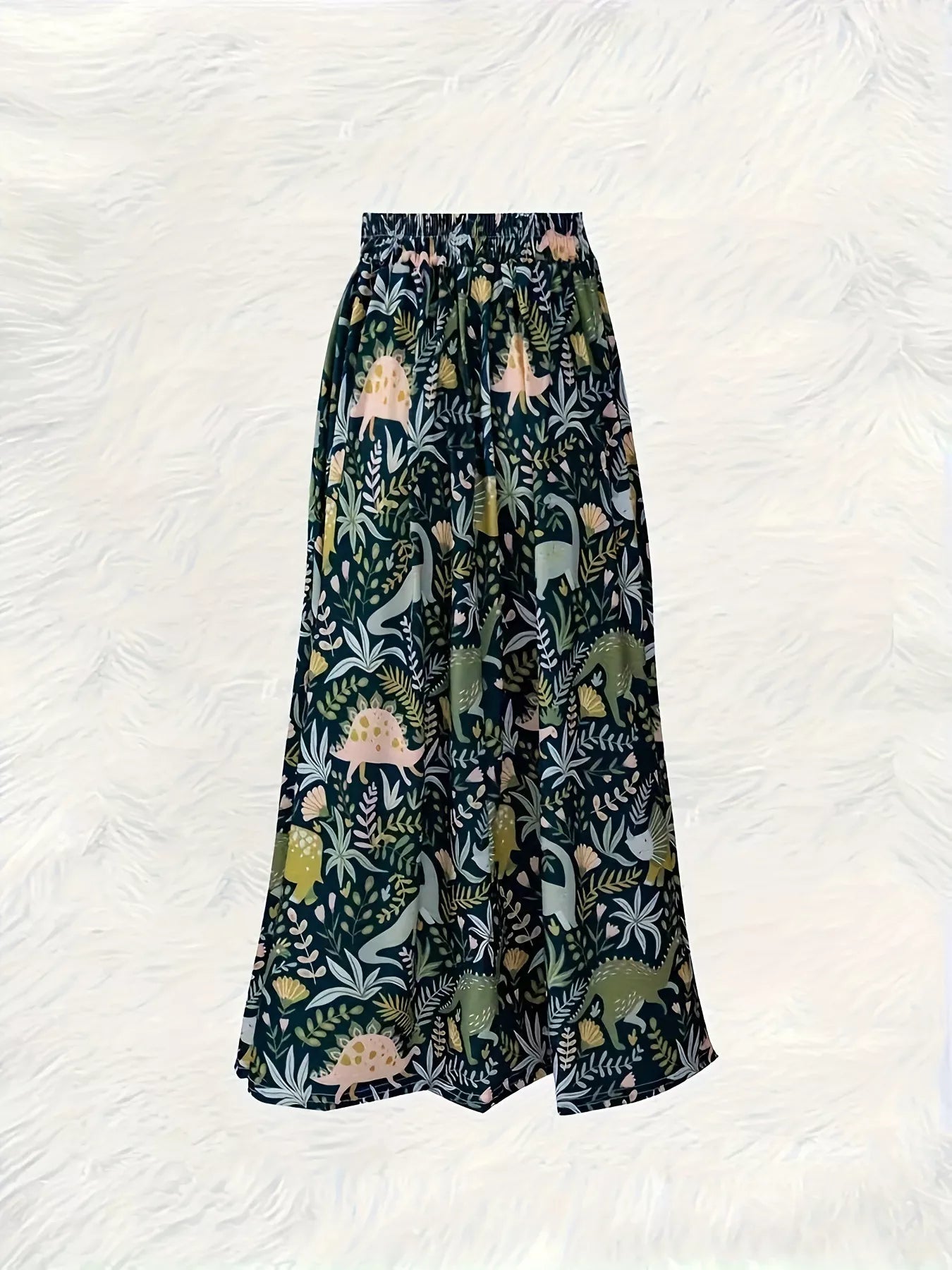 Printed Elastic Waist Skirt