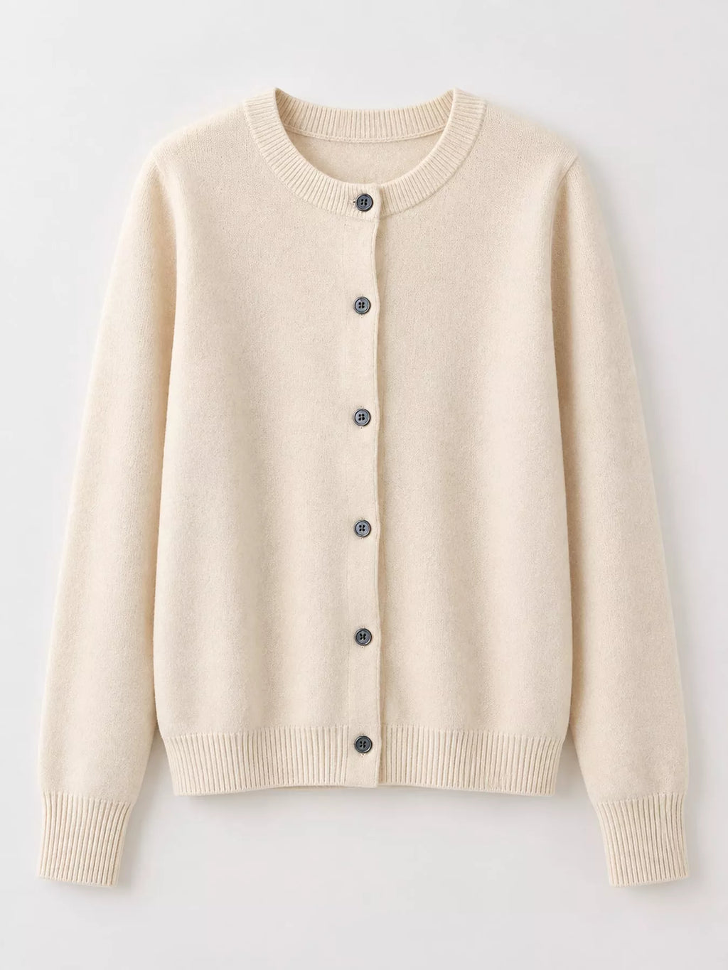 Crew Neck Button-Down Cardigan