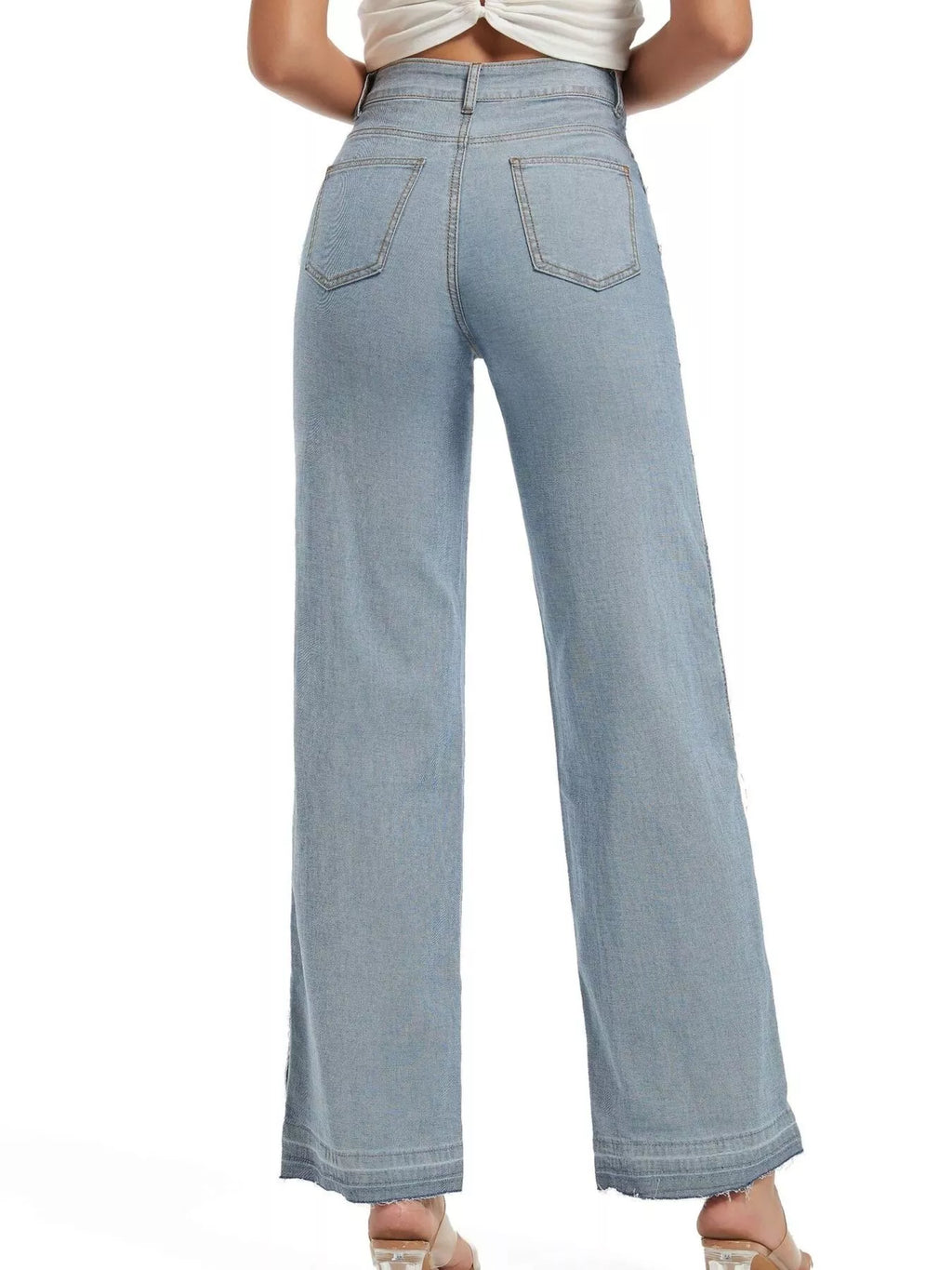 High-Waisted Two Tone Jeans