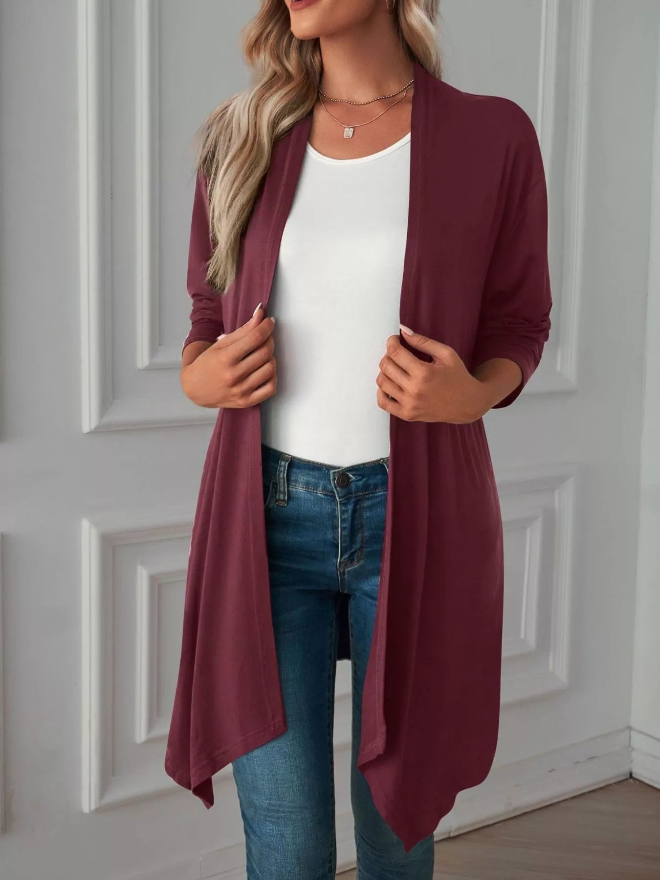 Lightweight Open Front Cardigan