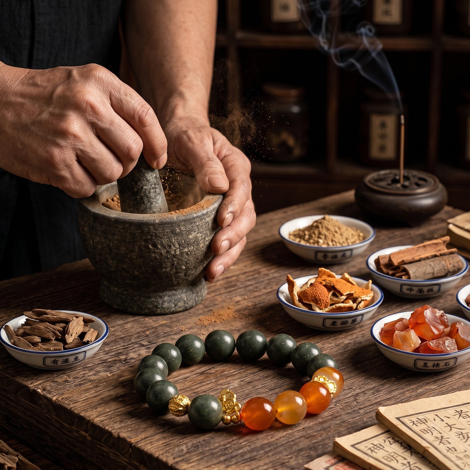Versatile And Minimalist Chinese Herbal Bracelet