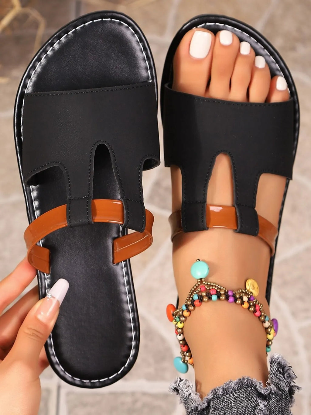 Open Toe Flats Sandals