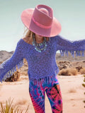 Tassel Boat Neck Knit Cover-Up