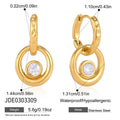 Circle Pendant Huggie Earrings