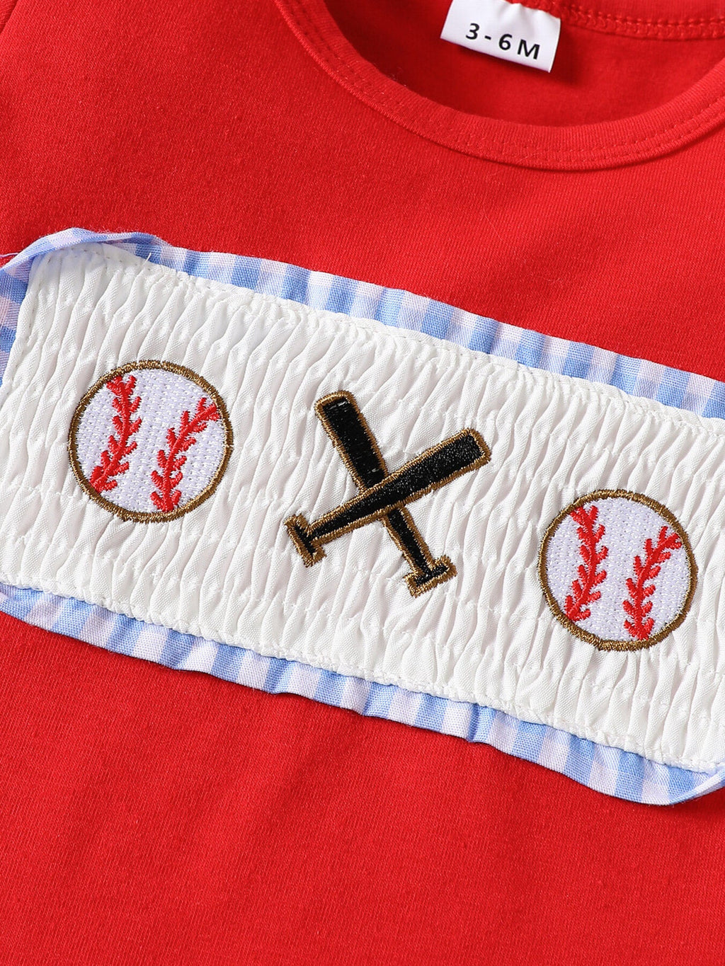 Children's Baseball Graphic Tee & Gingham Shorts Set