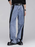 Men's Plus Size Button Up Vest and Pants Denim Set