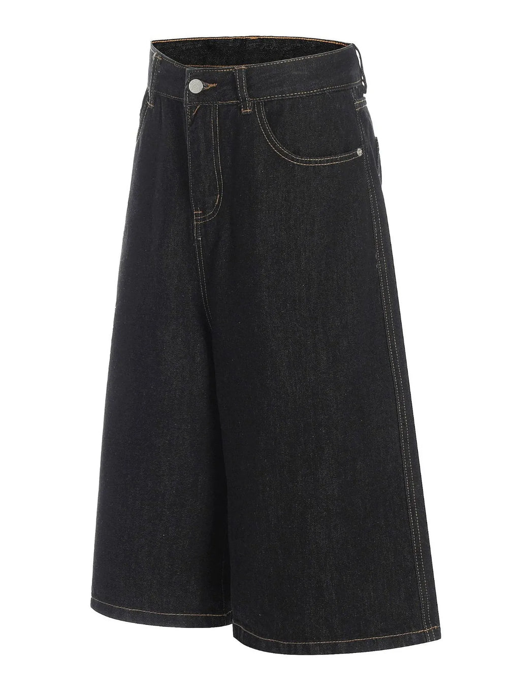 Men's Wide Leg Wash Denim Shorts