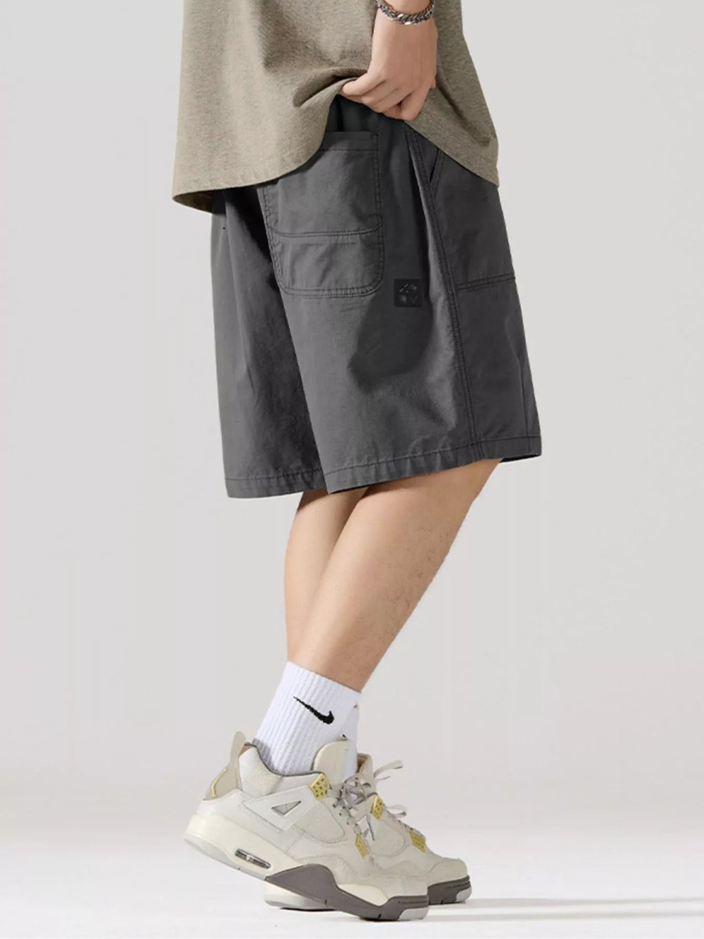 Men's Full Size Cargo Drawstring Shorts Plus Size