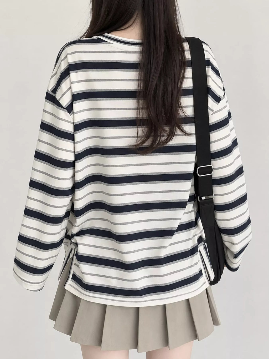 Oversized Striped Crew Neck T-Shirt