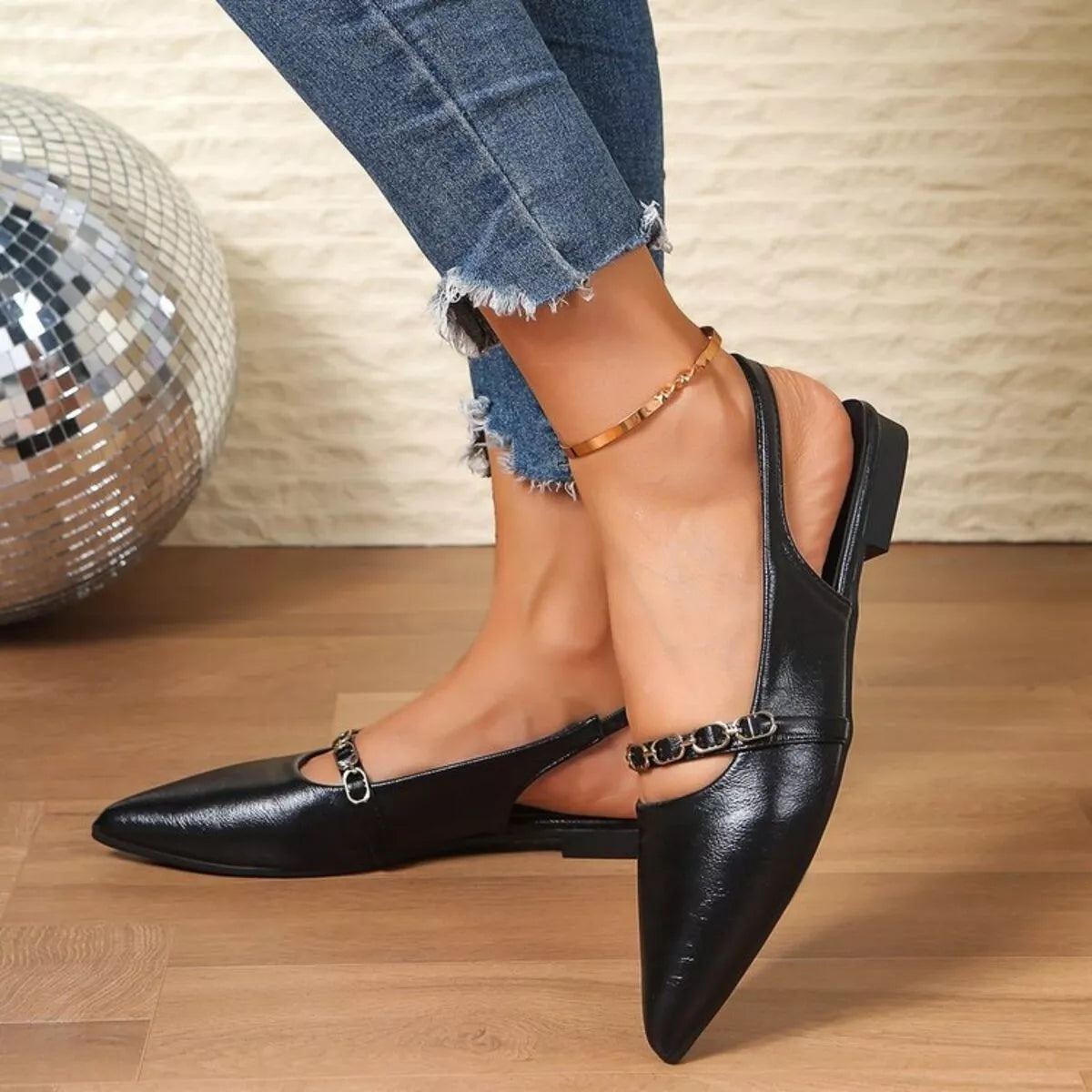Point Toe Slingback Sandals