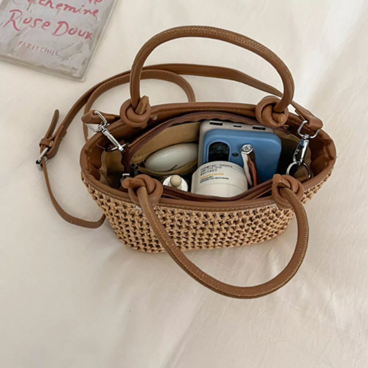 Woven Straw Shoulder Bag