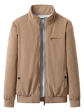 Men's Plus Size Full-Zip Bomber Corduroy Jacket with Sherpa Lining