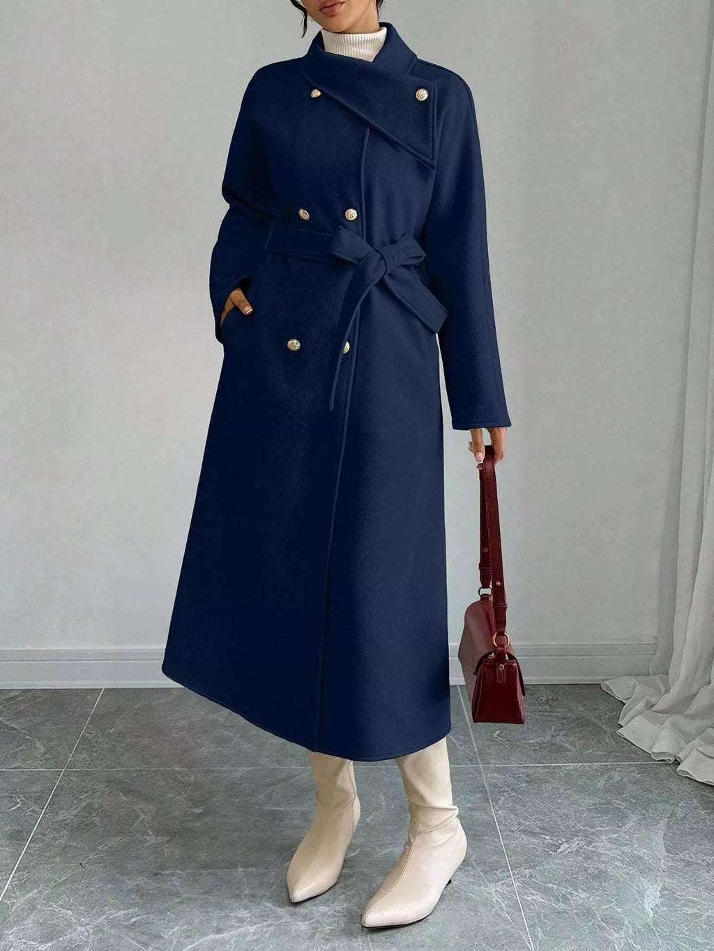 Double-Breasted Longline Coat