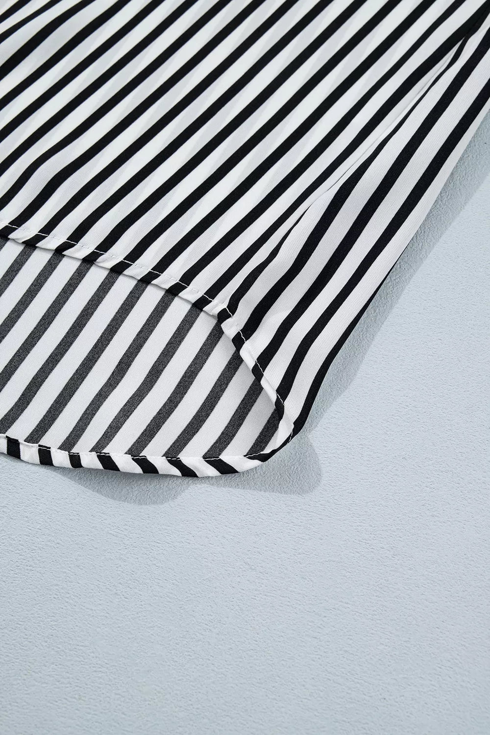 Striped Half Sleeve Button-Up Shirt