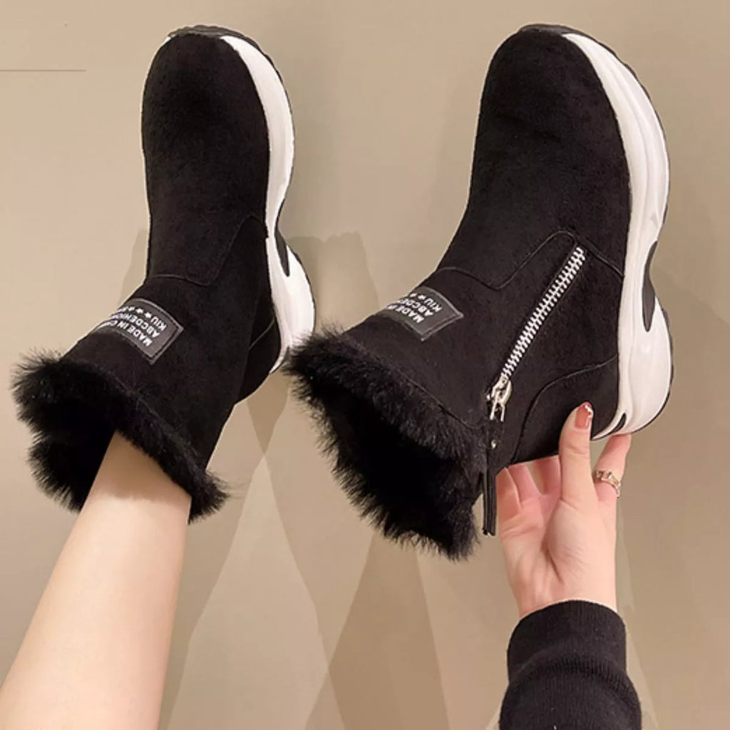 Side Zipper Platform Boots