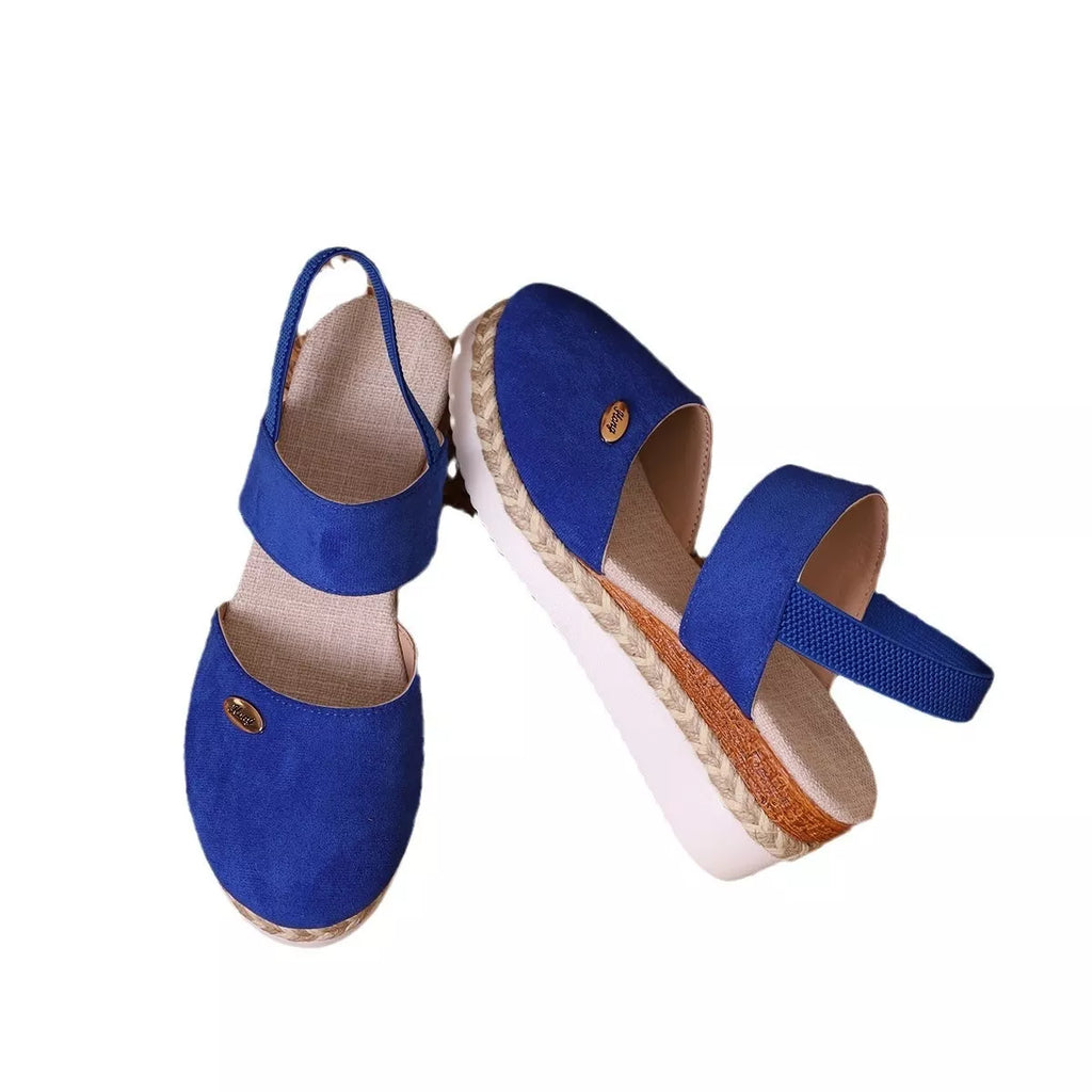 Espadrille Wedge Sandals with Ankle Strap