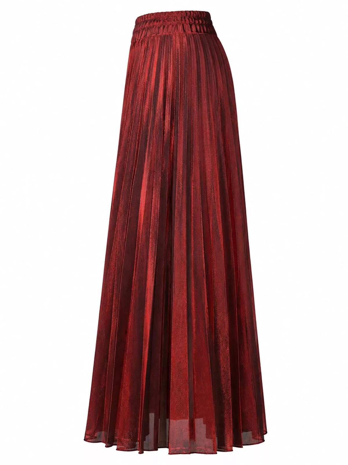 High-Waisted Pleated Maxi Skirt