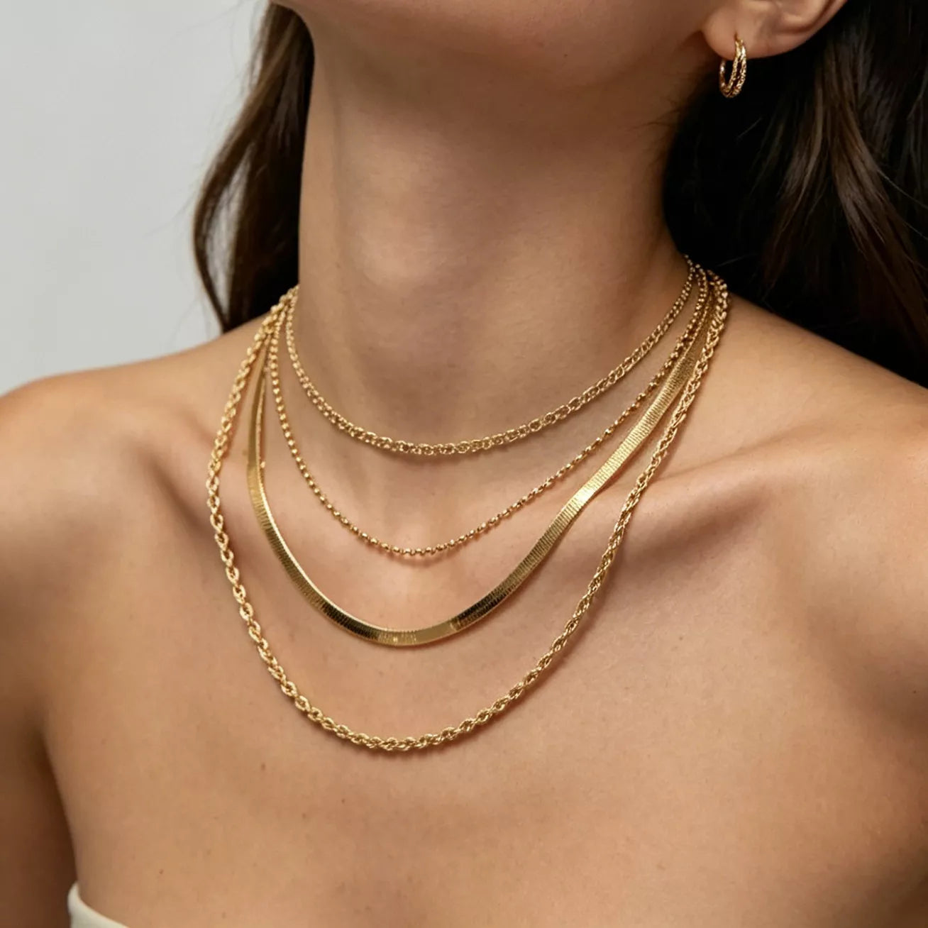 Layered 18K Gold-Plated Chain Necklace