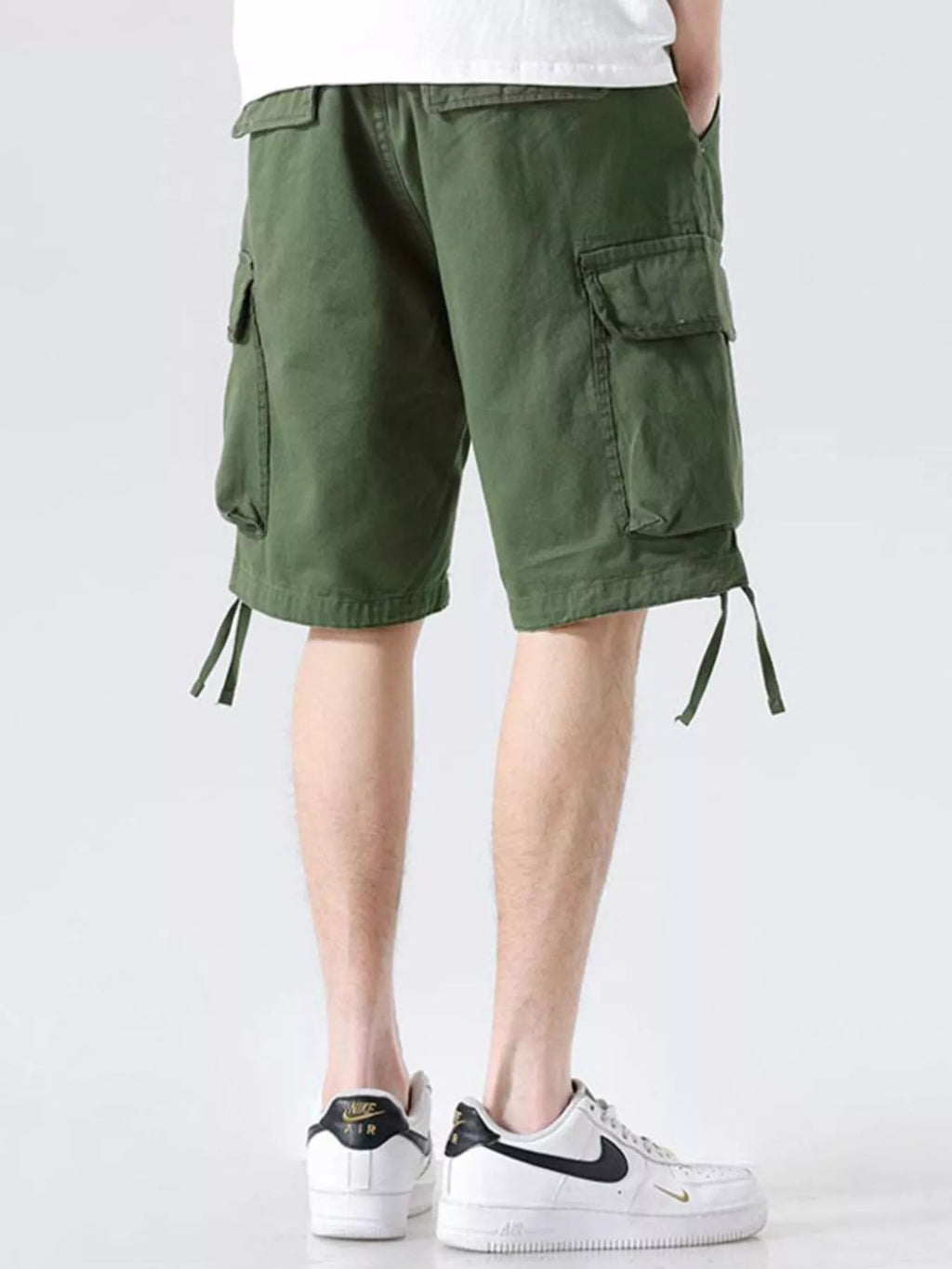 Men's Drawstring Wide Leg Cargo Shorts