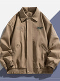Men's Plus Size Embroidered Elastic Waist Casual Jacket
