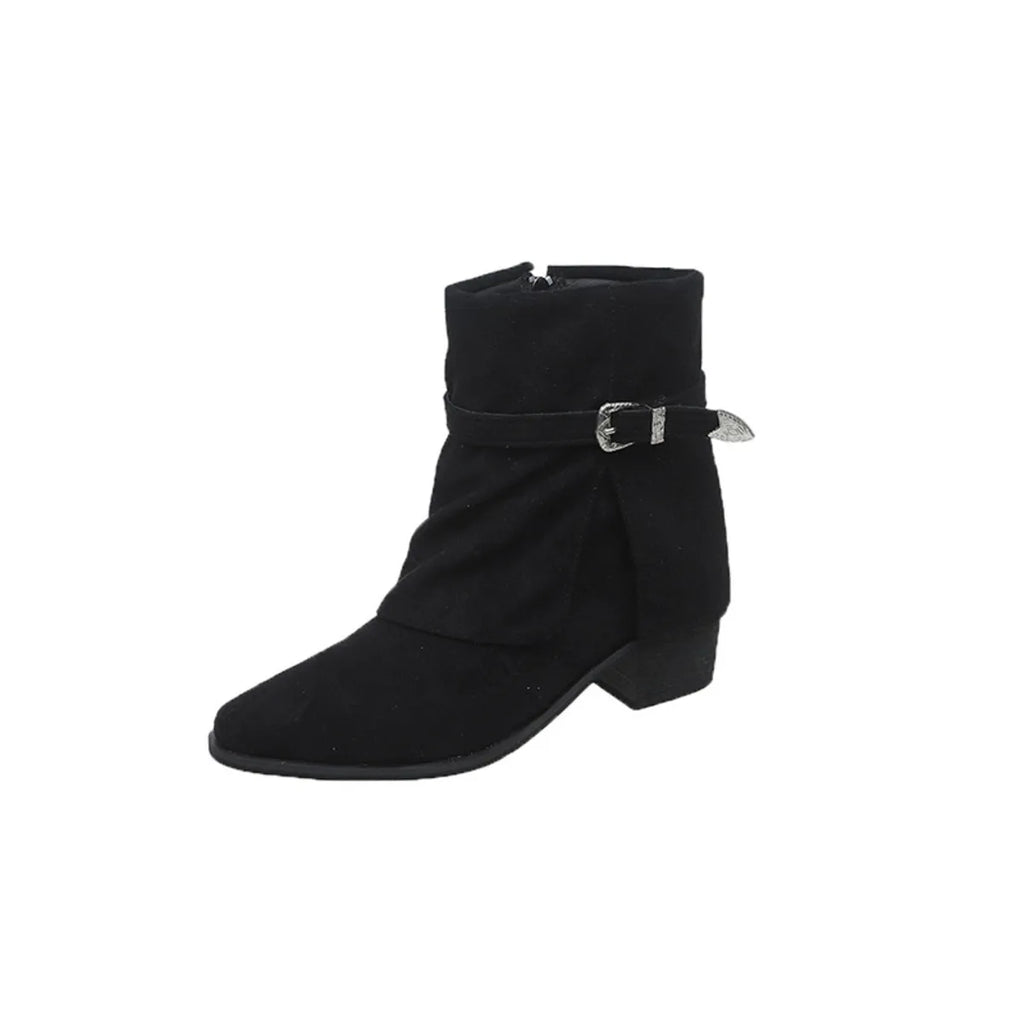 Point Toe Block Heels Boots