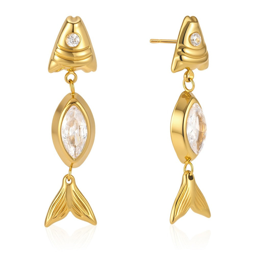 Geometric Drop Stud Earrings
