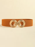 Geometric Buckle Elastic Wide Belt