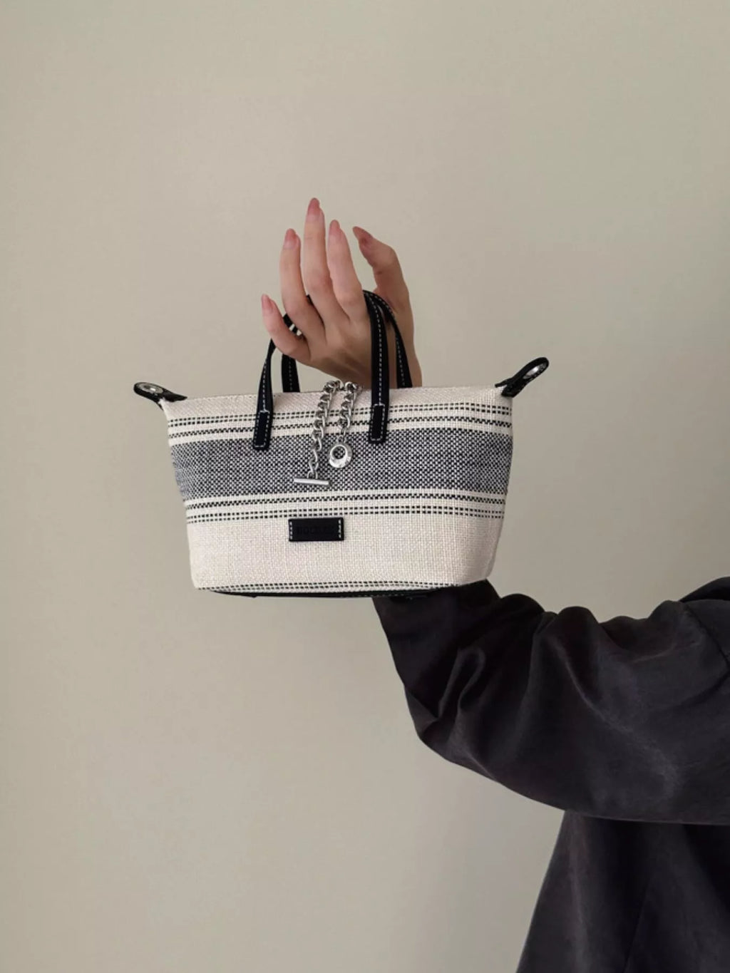 Striped Canvas Crossbody Bag