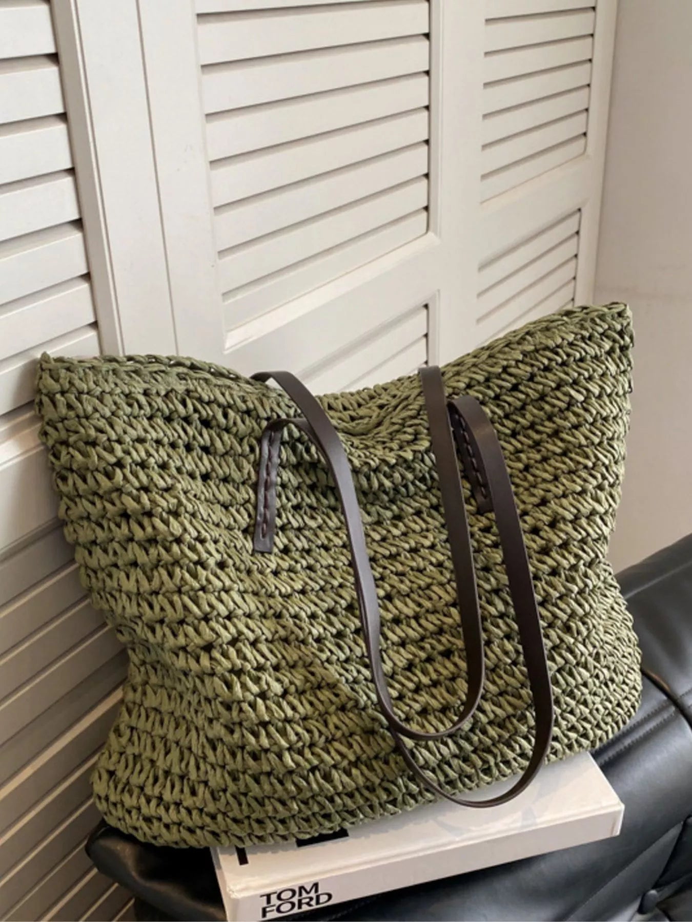 Woven Straw Shoulder Bag