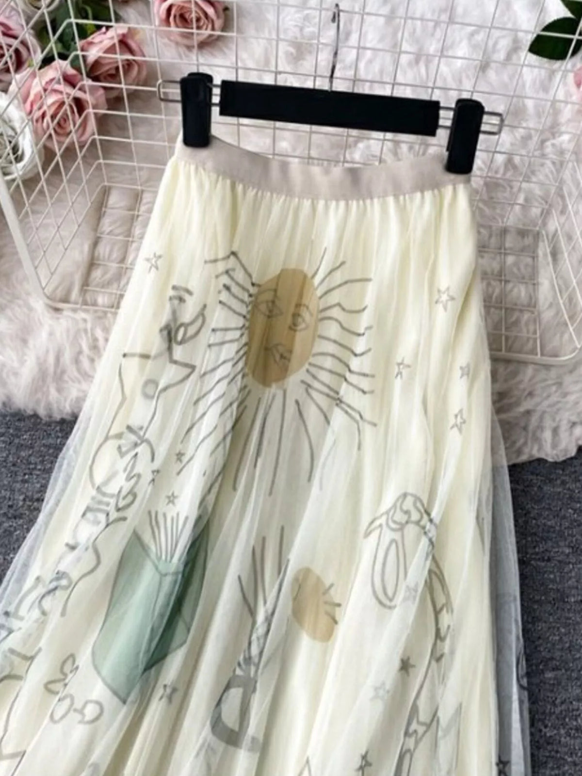 Printed Tulle Skirt