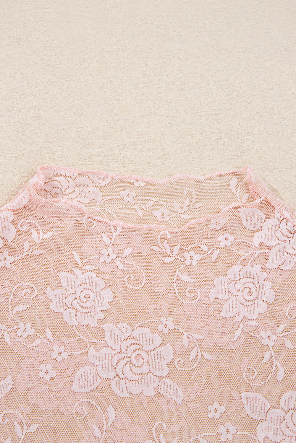 Floral Lace Sheer Mesh Long Sleeve Top