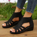 Cutout Wedge Sandals