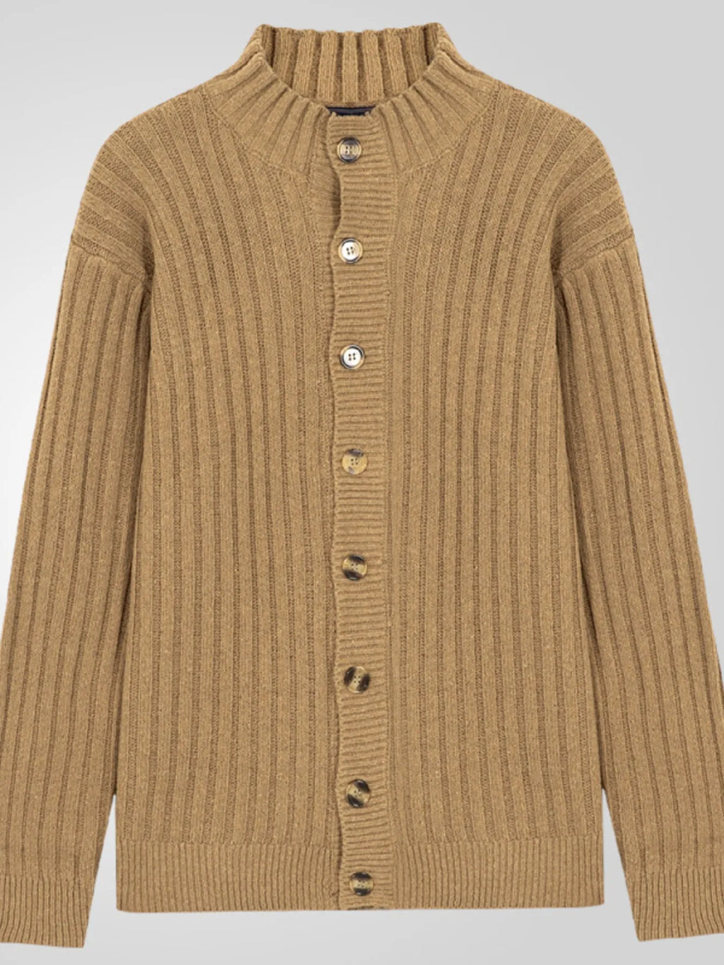 Men's Full Size Ribbed Button Up Cardigan Plus Size