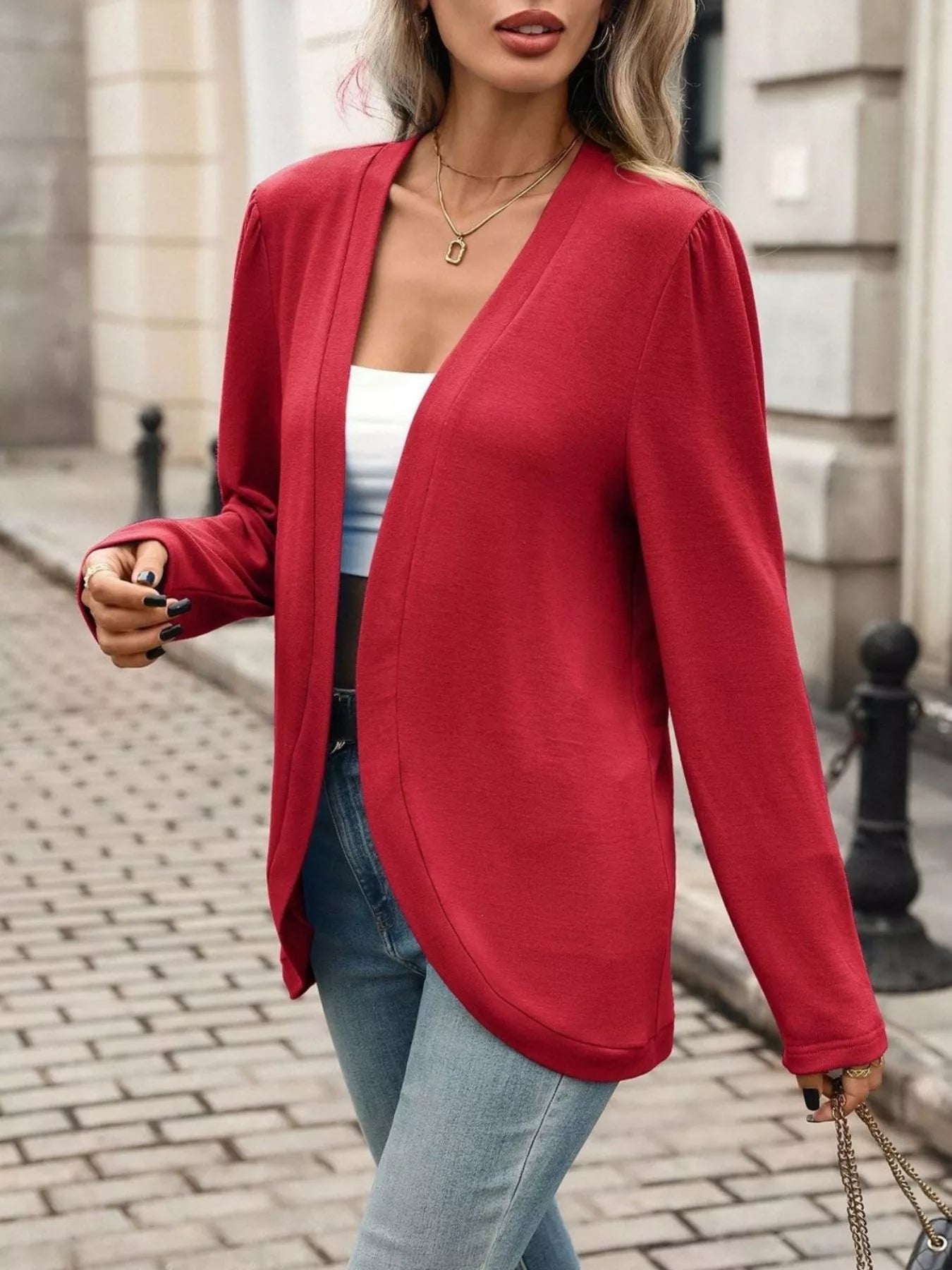 Open Front Long Sleeve Cardigan