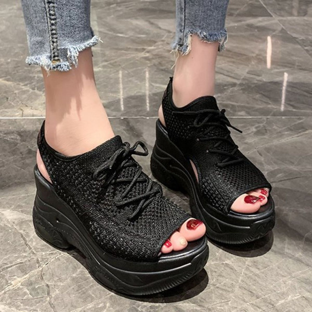 Breathable Mesh Platform Sandals