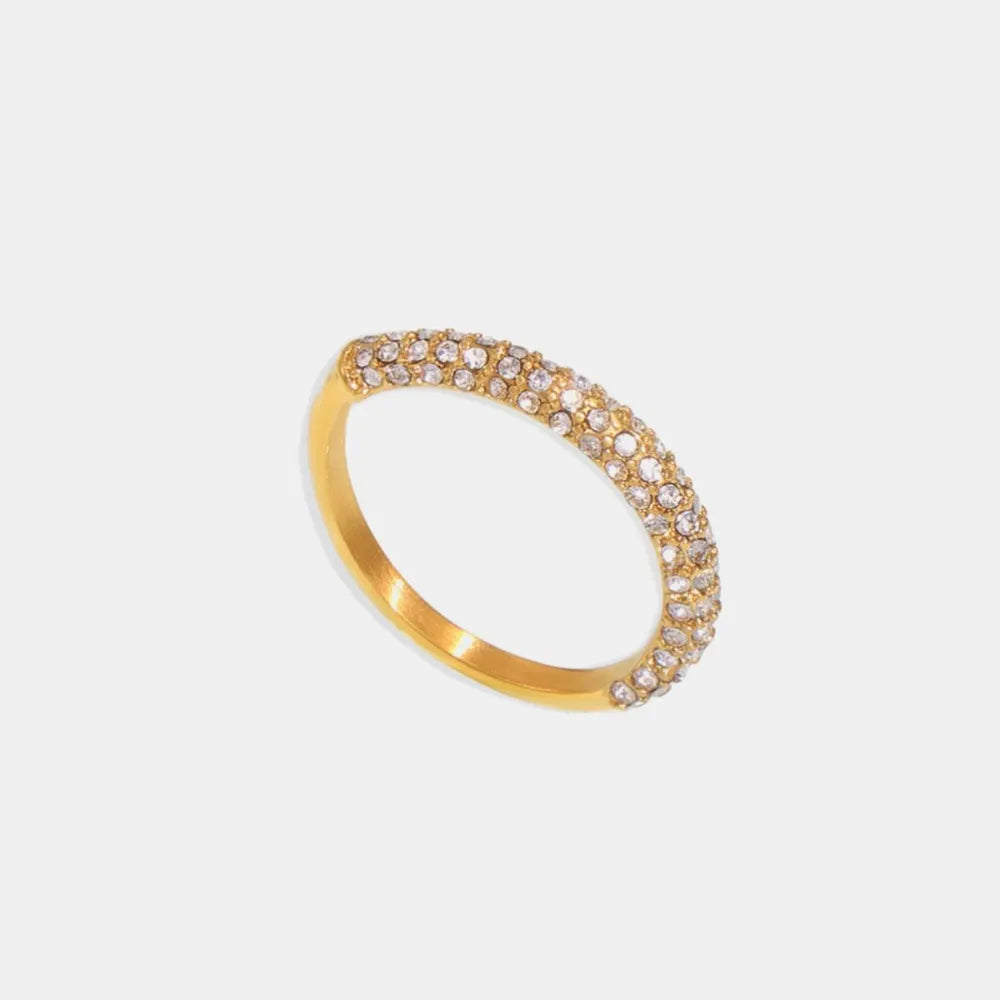 18K Gold-Plated Zircon Pave Band Ring